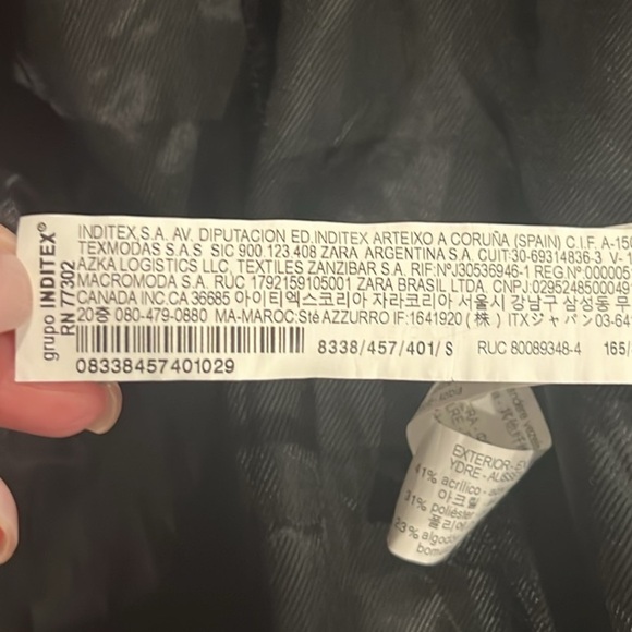 Zara navy blue structured blazer jacket with gold buttons size Small - Picture 7 of 7